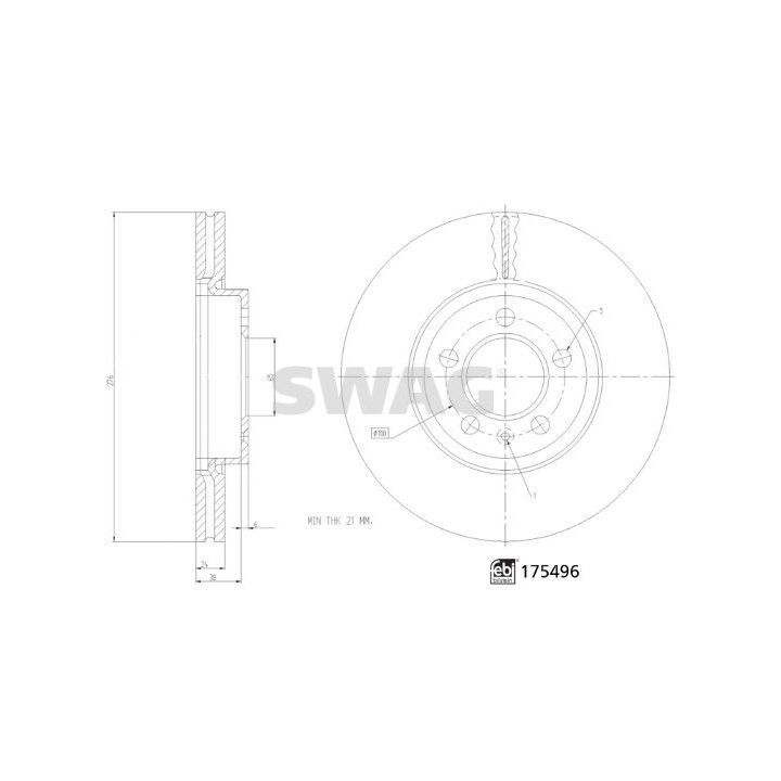 Stabdžių diskas SWAG 33 10 6928