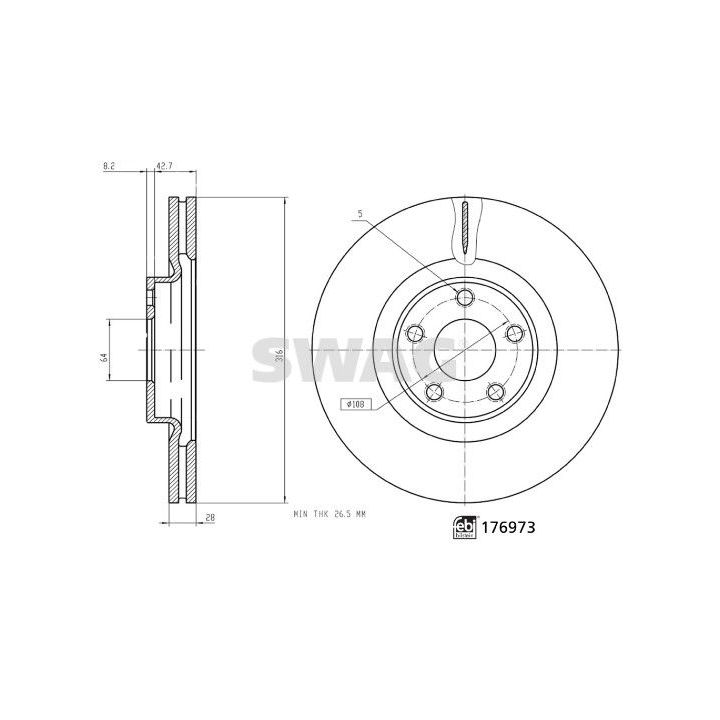 Stabdžių diskas SWAG 33 10 7343