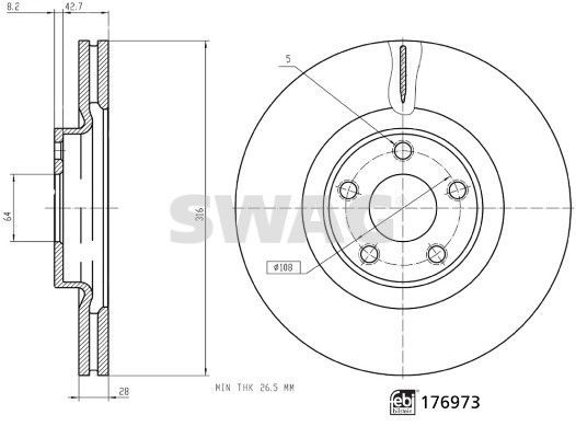 Stabdžių diskas SWAG 33 10 7343