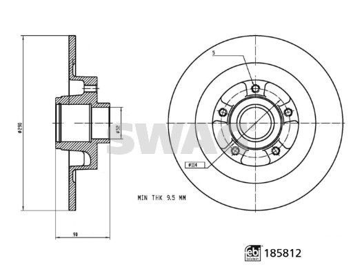 Stabdžių diskas SWAG 33 11 0091