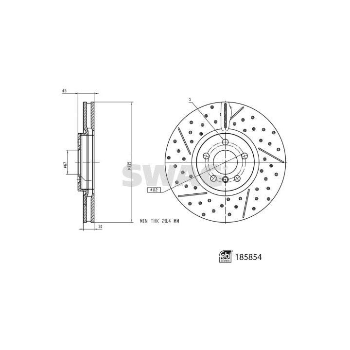 Stabdžių diskas SWAG 33 11 0123