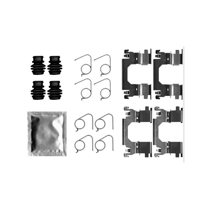 Priedų komplektas, diskinių stabdžių trinkelės HELLA 8DZ 355 206-301