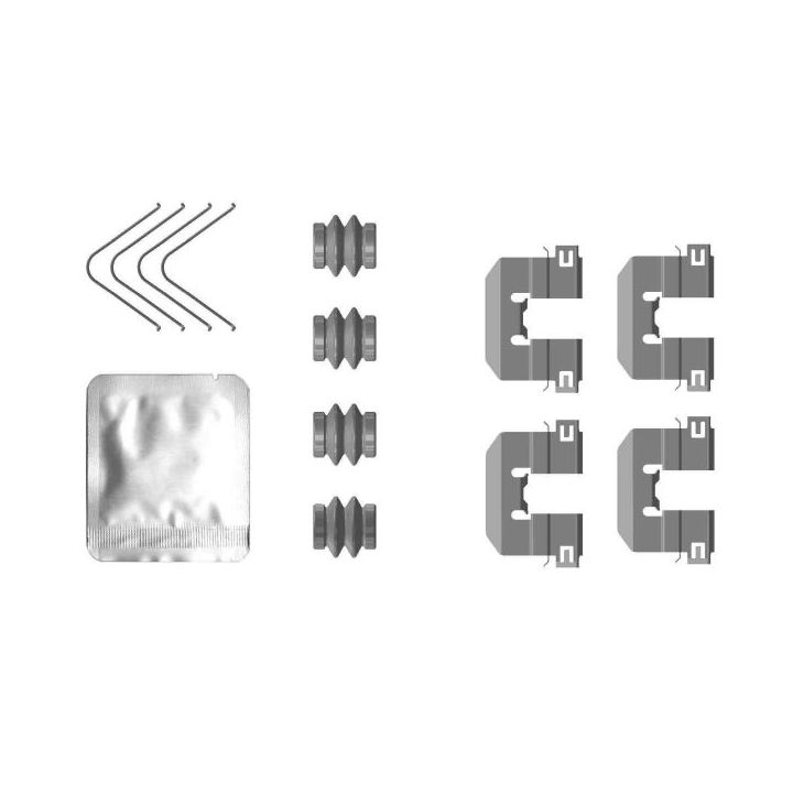 Priedų komplektas, diskinių stabdžių trinkelės HELLA 8DZ 355 206-841