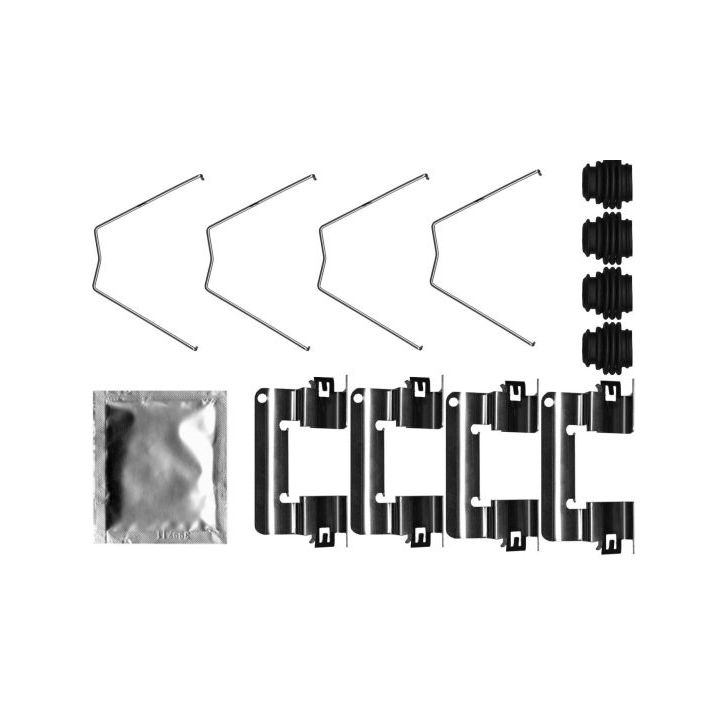 Priedų komplektas, diskinių stabdžių trinkelės HELLA 8DZ 355 207-261