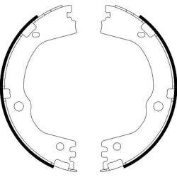 Stabdžių trinkelių komplektas, stovėjimo stabdis HELLA 8DA 355 051-211