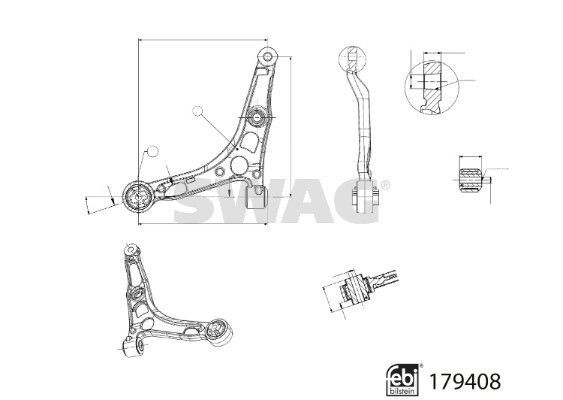 Vikšro valdymo svirtis SWAG 33 10 4910