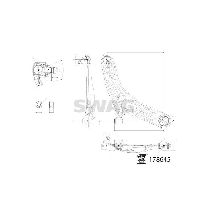 Vikšro valdymo svirtis SWAG 33 10 6998