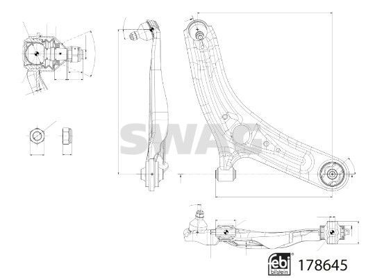 Vikšro valdymo svirtis SWAG 33 10 6998