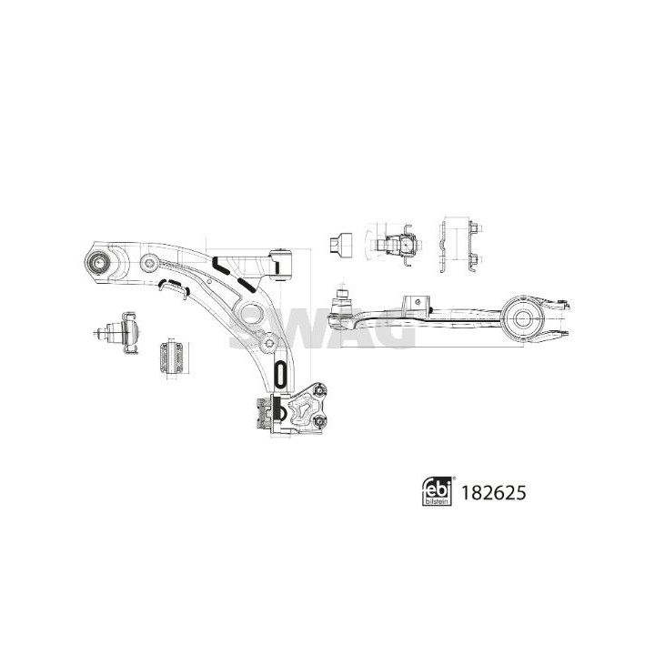 Vikšro valdymo svirtis SWAG 33 10 8695