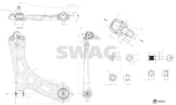 Vikšro valdymo svirtis SWAG 33 11 0000