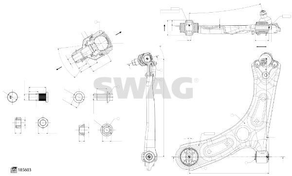 Vikšro valdymo svirtis SWAG 33 11 0001