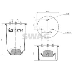 Dėklas, pneumatinė pakaba SWAG 37 10 2720