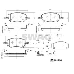 Stabdžių trinkelių rinkinys, diskinis stabdys SWAG 33 10 9160