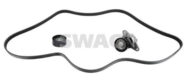 V formos rumbuotas diržas, komplektas SWAG 33 10 9038