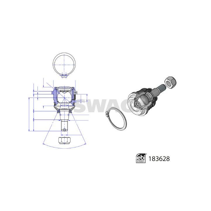 Šarnyras / girgždukas SWAG 33 10 9682