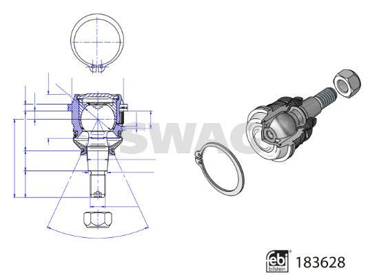 Šarnyras / girgždukas SWAG 33 10 9682