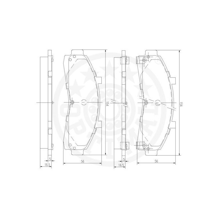 Stabdžių trinkelių rinkinys, diskinis stabdys OPTIMAL 10038
