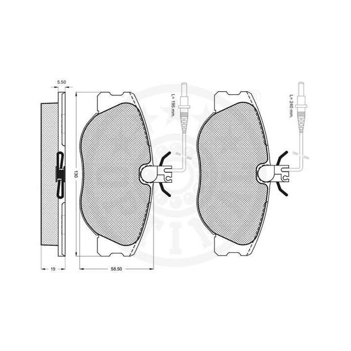 Stabdžių trinkelių rinkinys, diskinis stabdys OPTIMAL 10043