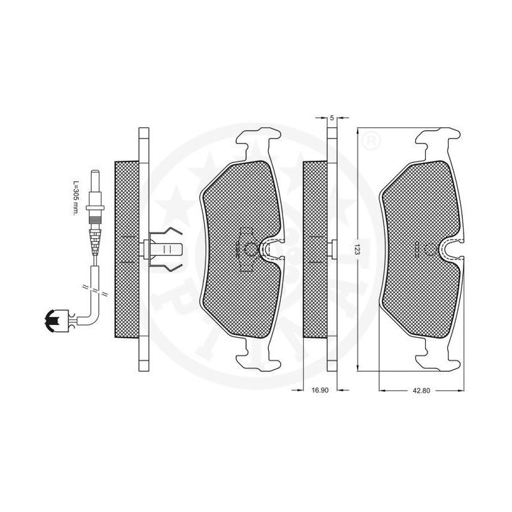 Stabdžių trinkelių rinkinys, diskinis stabdys OPTIMAL 10044
