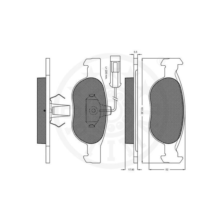 Stabdžių trinkelių rinkinys, diskinis stabdys OPTIMAL 10072