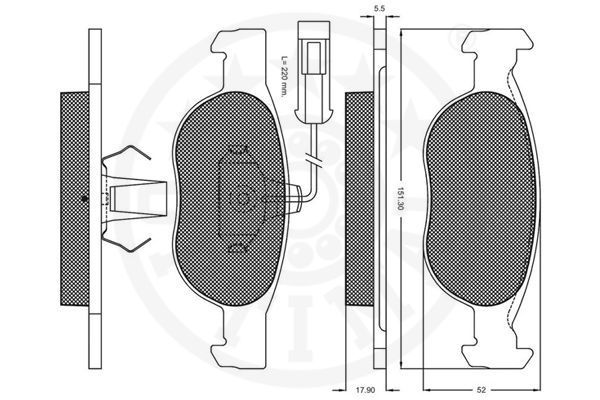 Stabdžių trinkelių rinkinys, diskinis stabdys OPTIMAL 10072