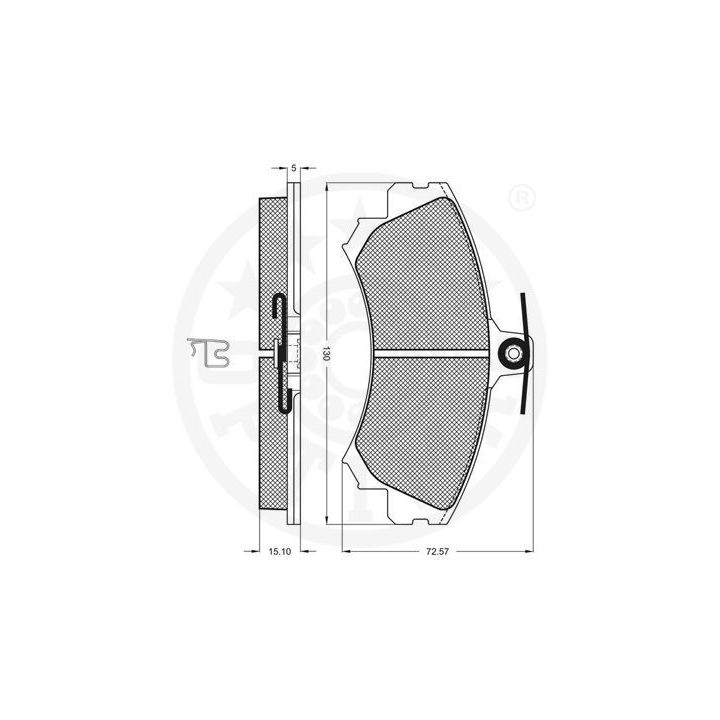 Stabdžių trinkelių rinkinys, diskinis stabdys OPTIMAL 10074