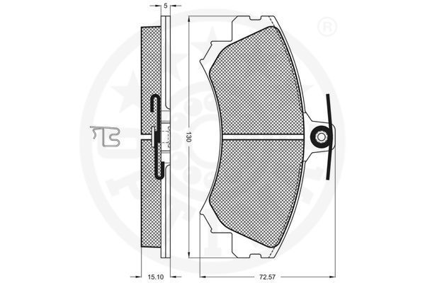 Stabdžių trinkelių rinkinys, diskinis stabdys OPTIMAL 10074