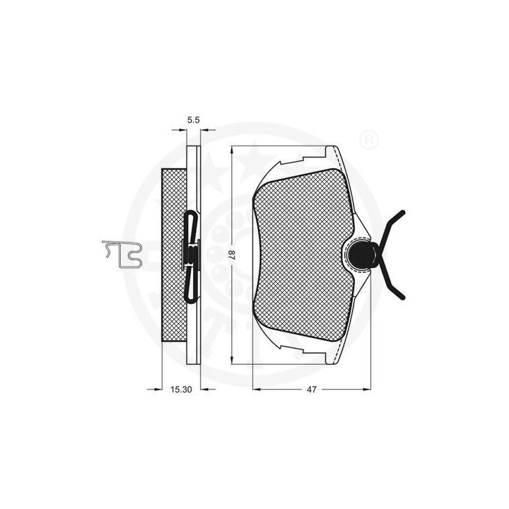 Stabdžių trinkelių rinkinys, diskinis stabdys OPTIMAL 10093