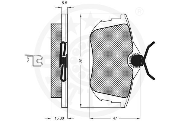 Stabdžių trinkelių rinkinys, diskinis stabdys OPTIMAL 10093