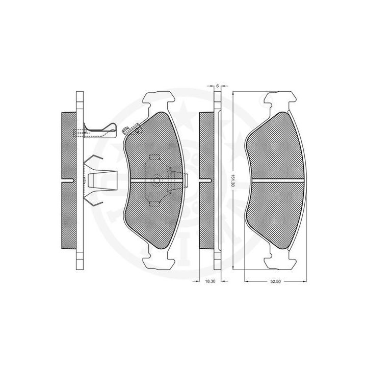 Stabdžių trinkelių rinkinys, diskinis stabdys OPTIMAL 10202