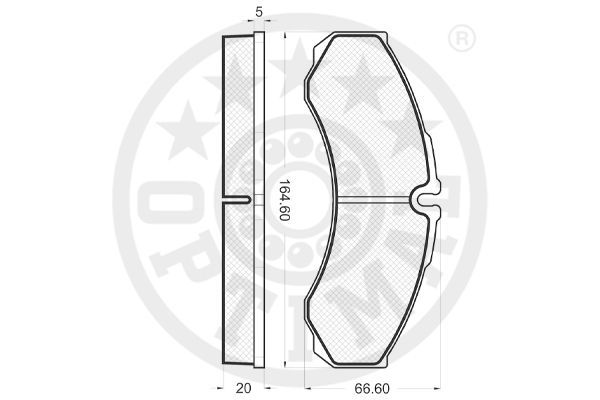 Stabdžių trinkelių rinkinys, diskinis stabdys OPTIMAL 10210