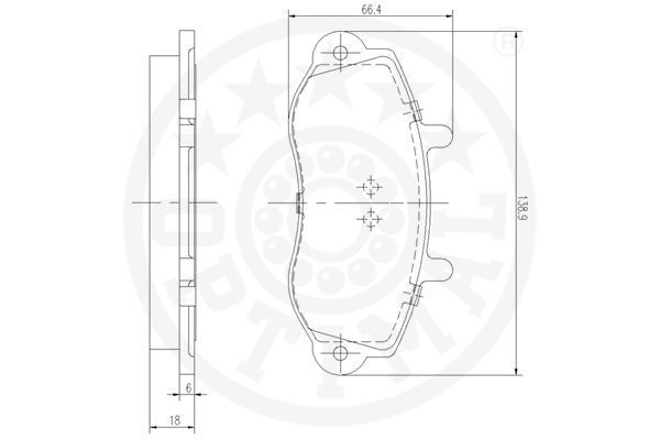 Stabdžių trinkelių rinkinys, diskinis stabdys OPTIMAL 10270