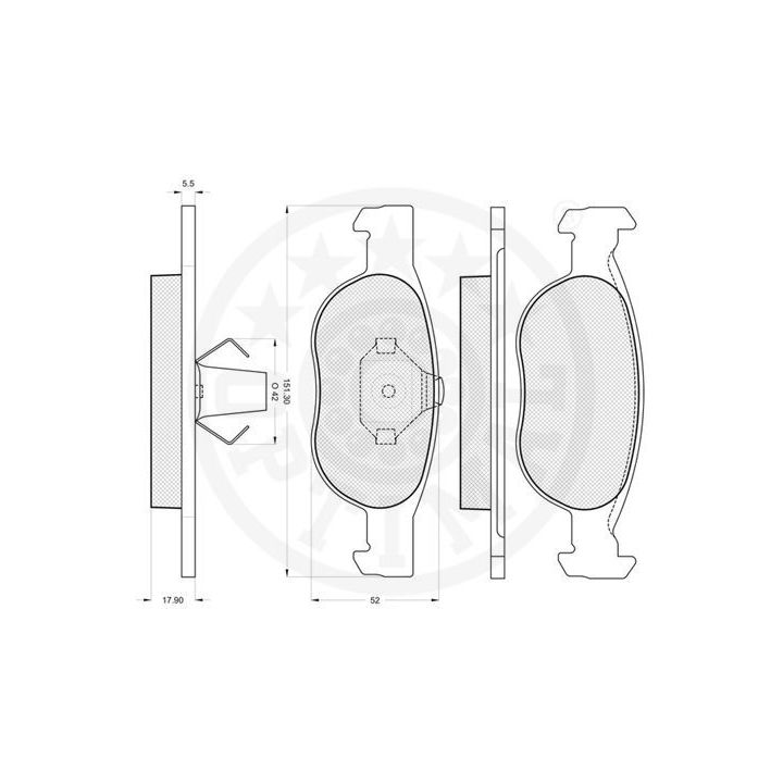 Stabdžių trinkelių rinkinys, diskinis stabdys OPTIMAL 10274