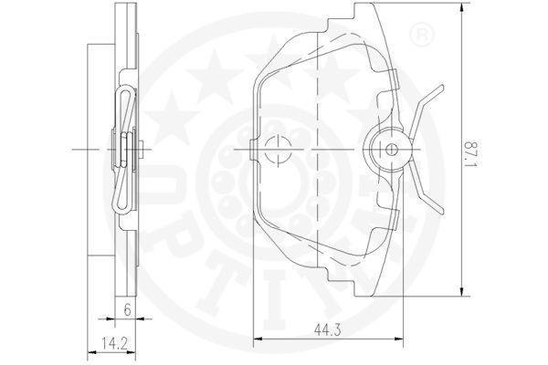 Stabdžių trinkelių rinkinys, diskinis stabdys OPTIMAL 10304