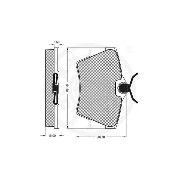 Stabdžių trinkelių rinkinys, diskinis stabdys OPTIMAL 10307