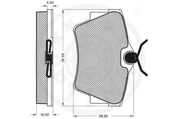 Stabdžių trinkelių rinkinys, diskinis stabdys OPTIMAL 10307