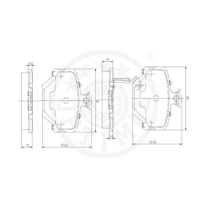 Stabdžių trinkelių rinkinys, diskinis stabdys OPTIMAL 10329