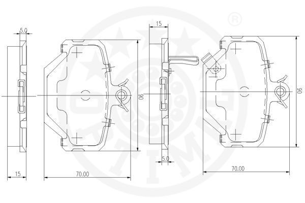 Stabdžių trinkelių rinkinys, diskinis stabdys OPTIMAL 10329