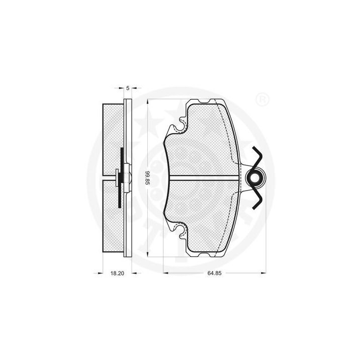 Stabdžių trinkelių rinkinys, diskinis stabdys OPTIMAL 10342