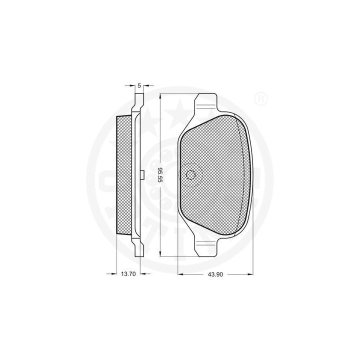 Stabdžių trinkelių rinkinys, diskinis stabdys OPTIMAL 10390