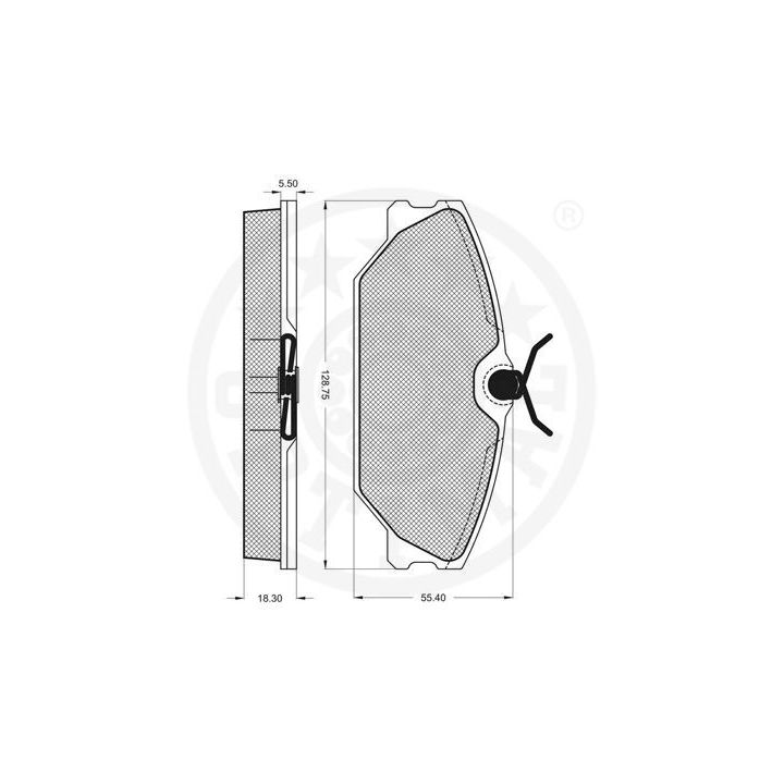 Stabdžių trinkelių rinkinys, diskinis stabdys OPTIMAL 10438