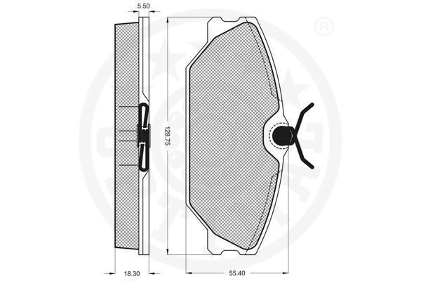 Stabdžių trinkelių rinkinys, diskinis stabdys OPTIMAL 10438