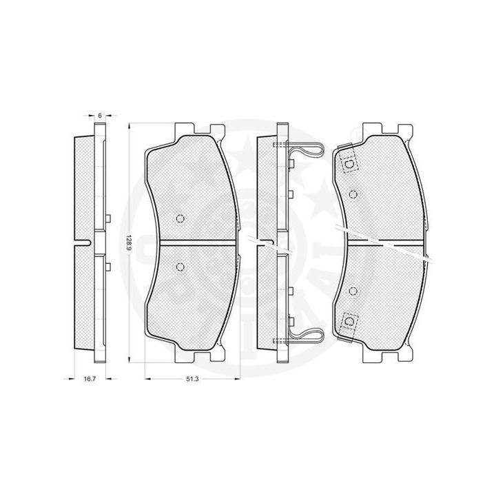 Stabdžių trinkelių rinkinys, diskinis stabdys OPTIMAL 10477