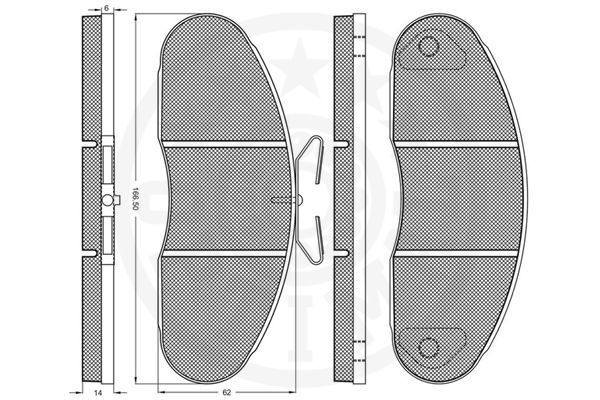 Stabdžių trinkelių rinkinys, diskinis stabdys OPTIMAL 12005