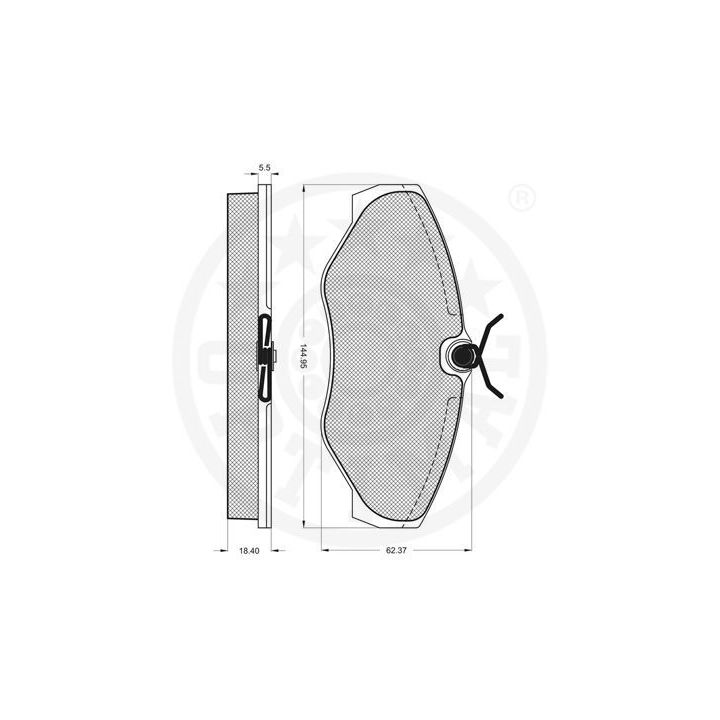 Stabdžių trinkelių rinkinys, diskinis stabdys OPTIMAL 12014