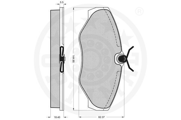 Stabdžių trinkelių rinkinys, diskinis stabdys OPTIMAL 12014
