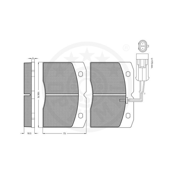 Stabdžių trinkelių rinkinys, diskinis stabdys OPTIMAL 12022