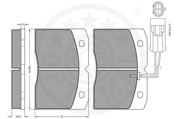 Stabdžių trinkelių rinkinys, diskinis stabdys OPTIMAL 12022