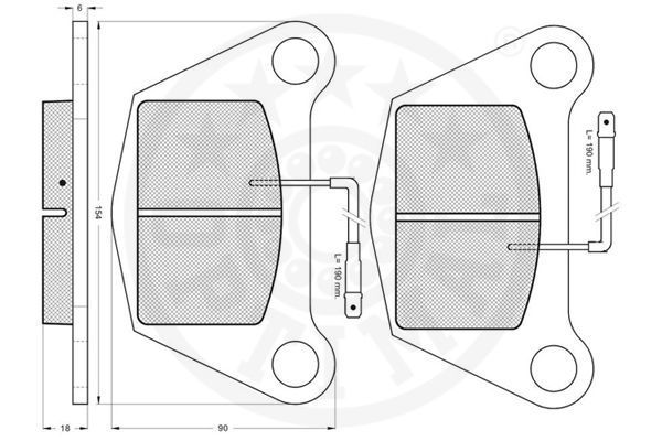 Stabdžių trinkelių rinkinys, diskinis stabdys OPTIMAL 12025