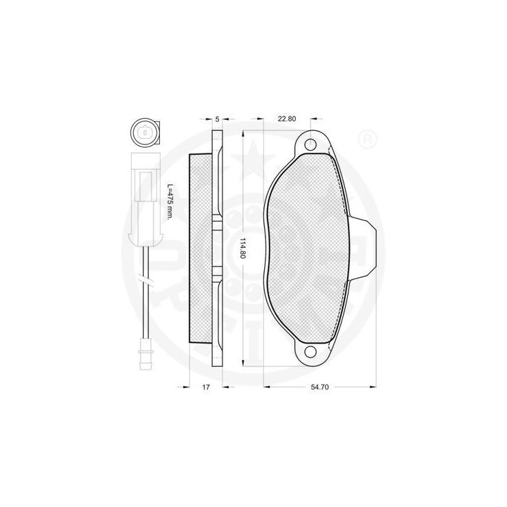 Stabdžių trinkelių rinkinys, diskinis stabdys OPTIMAL 12058